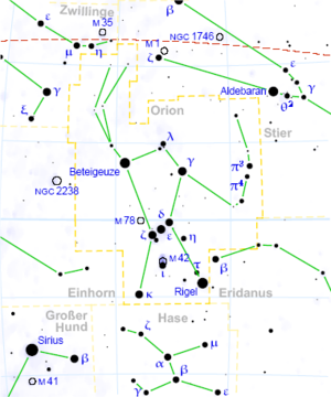 Sternkarte: Orion © GNU